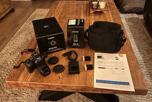 Canon EOS R10 systeemcamera met RF-S 55-210mm lens incl, Audio, Tv en Foto, Accu, Canon, Beeldstabilisatie, Nieuw