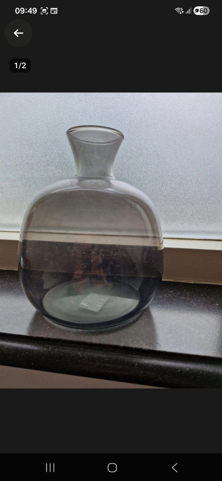 19 cm vaas, Ophalen of Verzenden, Zo goed als nieuw, Zwart, 19 cm