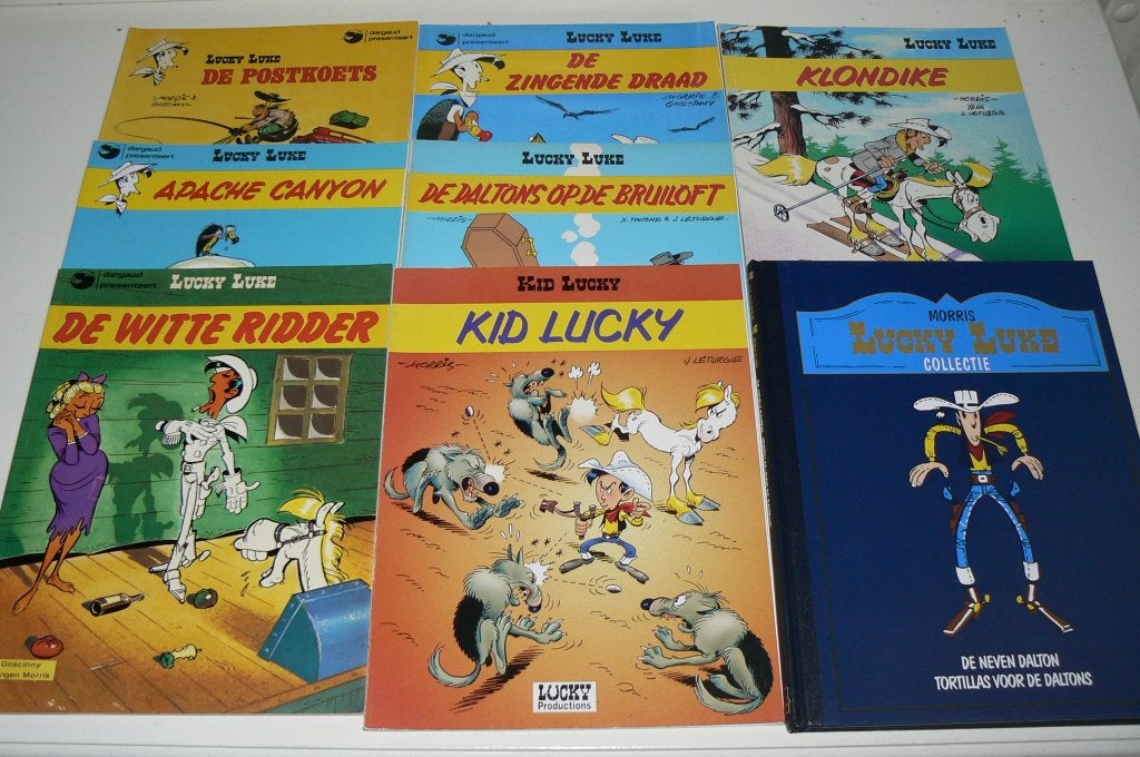 Verzameling van 11 Lucky Luke albums. Ook losse verkoop., Meerdere stripboeken, Ophalen of Verzenden, Zo goed als nieuw, Morris