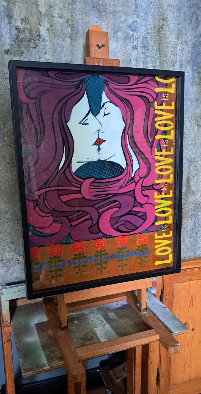 Queer kunst naar werk Peter Behrens, Der Kuss. 40x50cm, Antiek en Kunst, Kunst | Schilderijen | Modern, Gelimiteerde oplage, Ophalen of Verzenden