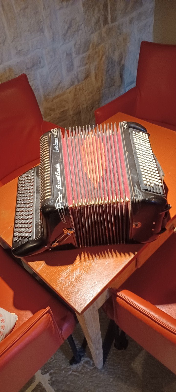 Vintage Paolo Soprani Florent Fiocchi Accordeon, Gebruikt, Overige formaten, Knopaccordeon, Ophalen