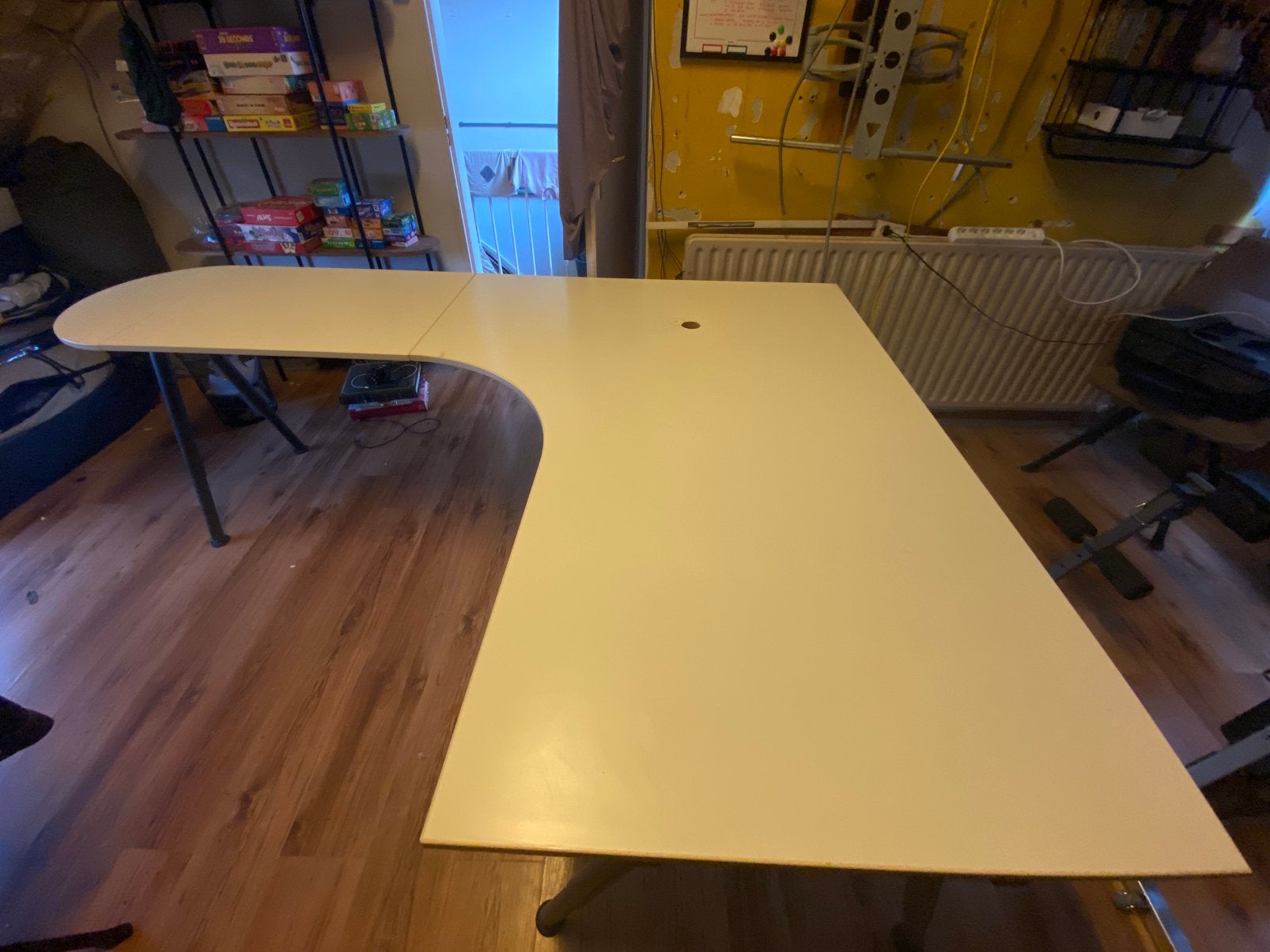 Gratis Ikea Galant hoekbureau creme/wit, Ophalen, Gebruikt