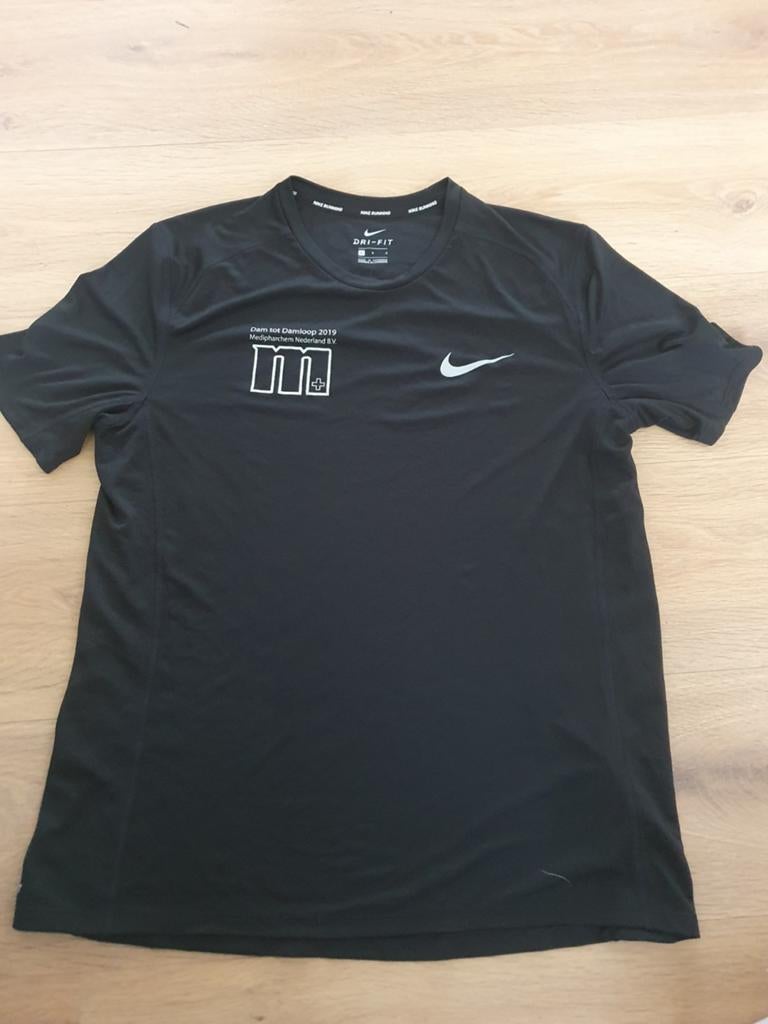 Nike hardloopshirt Dam tot Damloop 2019 - Reflecterend, Zwart, Maat 42/44 (L), Nike, Ophalen of Verzenden