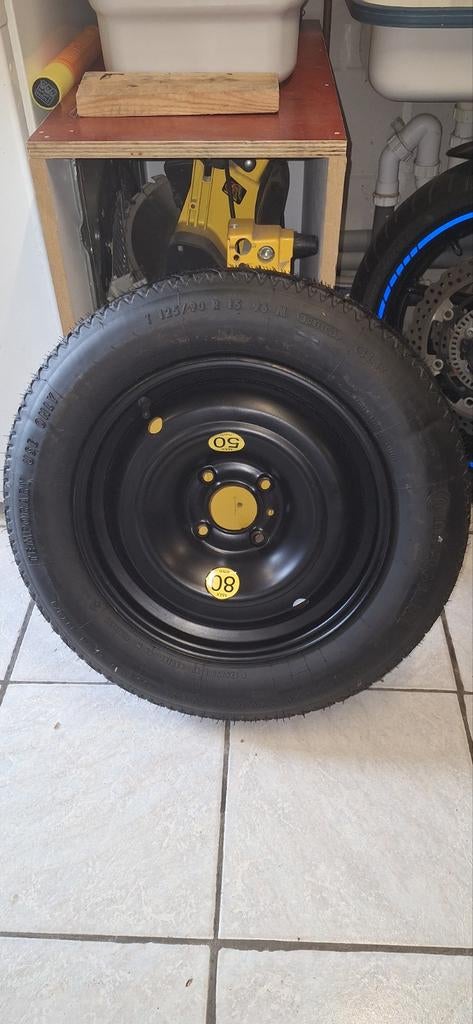 Nieuw reservewiel (thuiskomer) T 125/90 R 15  steek 4x10.8, Ophalen of Verzenden, Nieuw