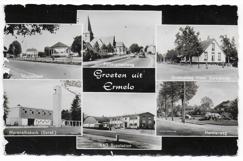 Ermelo Gelopen Ansichtkaart ( B7309 ), Verzamelen, Ophalen of Verzenden, 1940 tot 1960, Gelopen, Gelderland