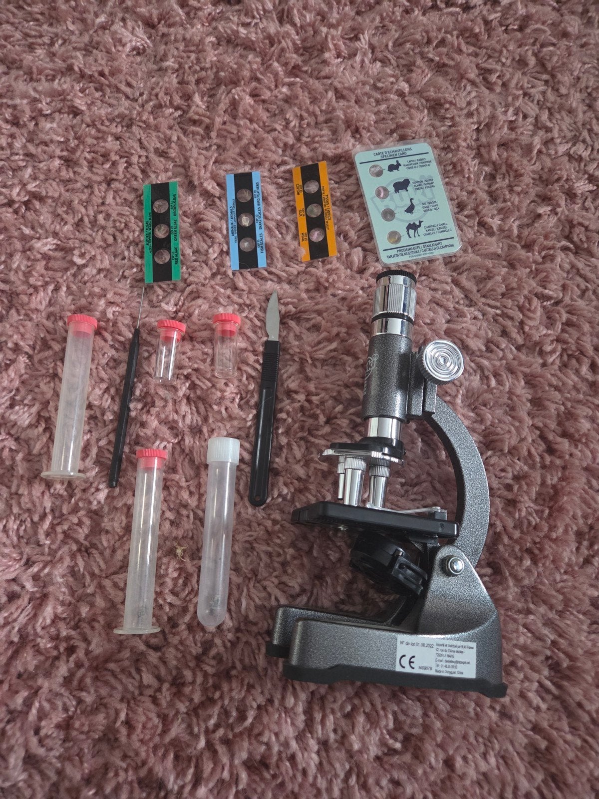 Microscoop met accessoires - Goede staat, Ophalen of Verzenden, Gebruikt, 400x tot 1000x, Biologische microscoop