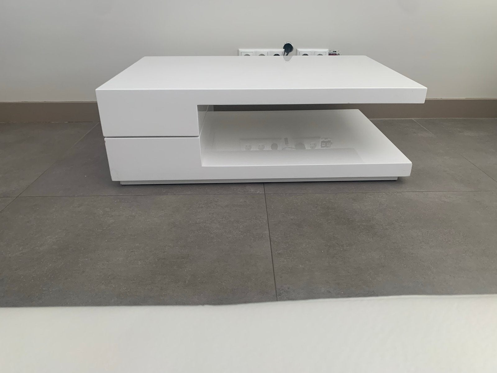 Witte salontafel, Huis en Inrichting, Tafels | Salontafels, Ophalen, Overige materialen, Gebruikt, 100 tot 150 cm