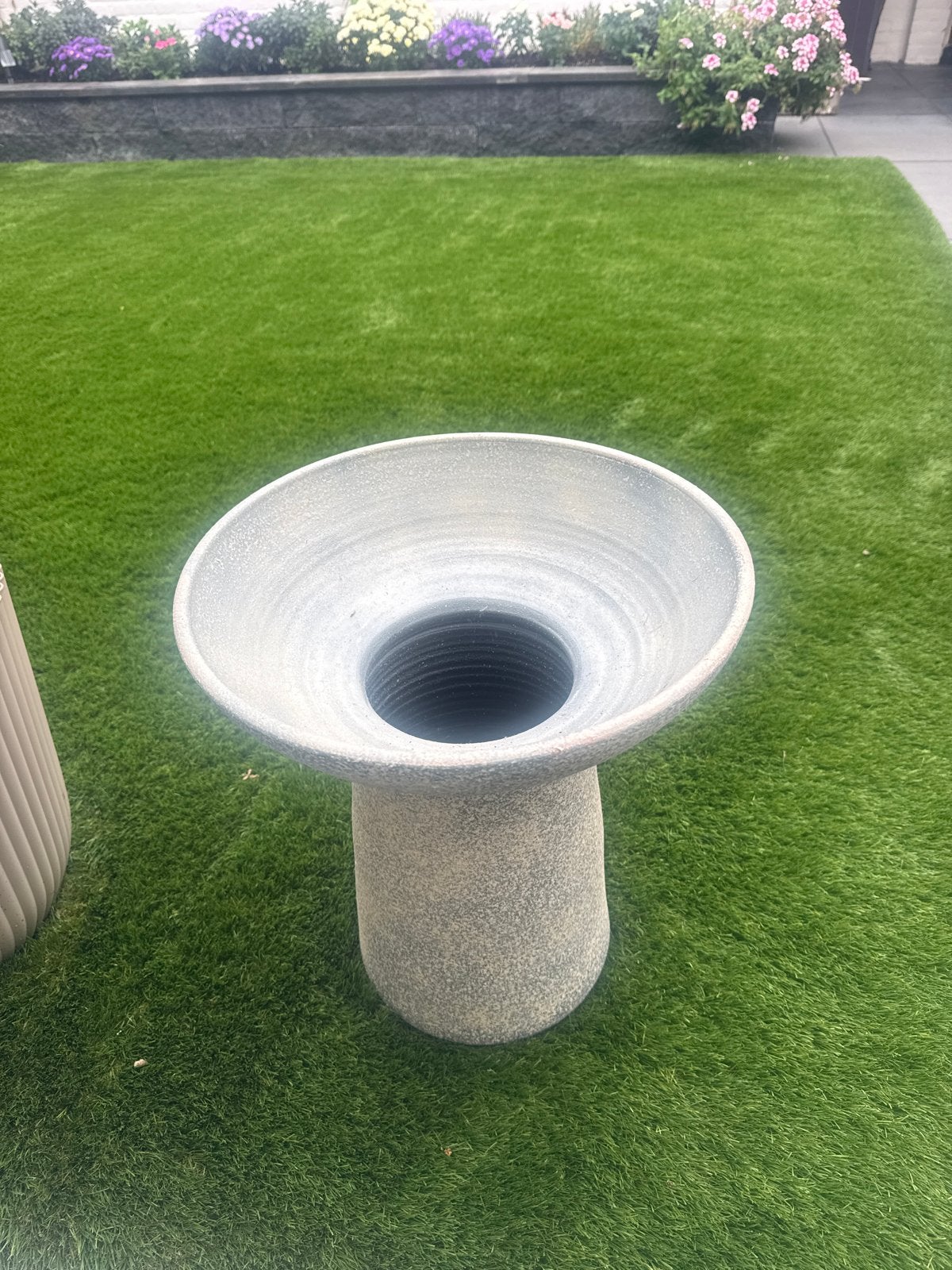 Stenen bloempot/plantenbak 40 cm hoog, Ophalen, Gebruikt, 40 cm of meer, Rond
