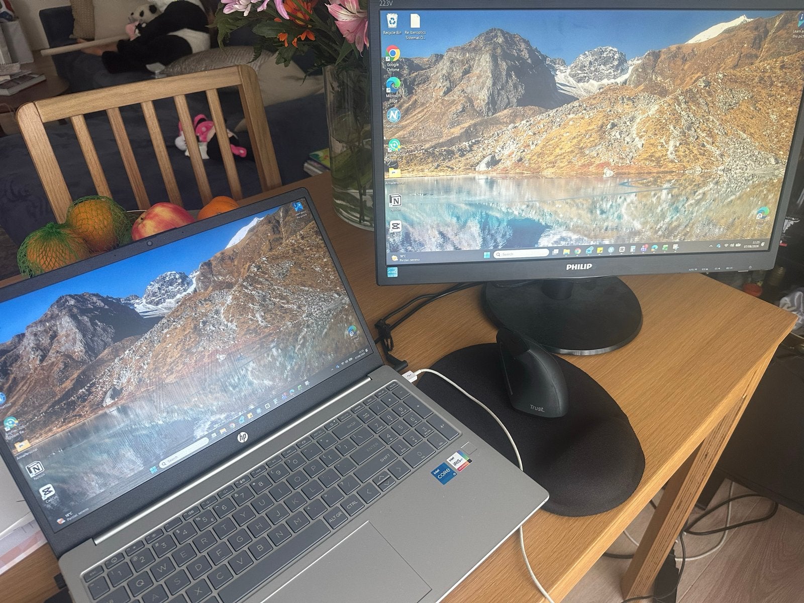 Philips 223V5LSB 22 inch Full HD LED Monitor, Ophalen, Gebruikt, Kantelbaar, Full HD