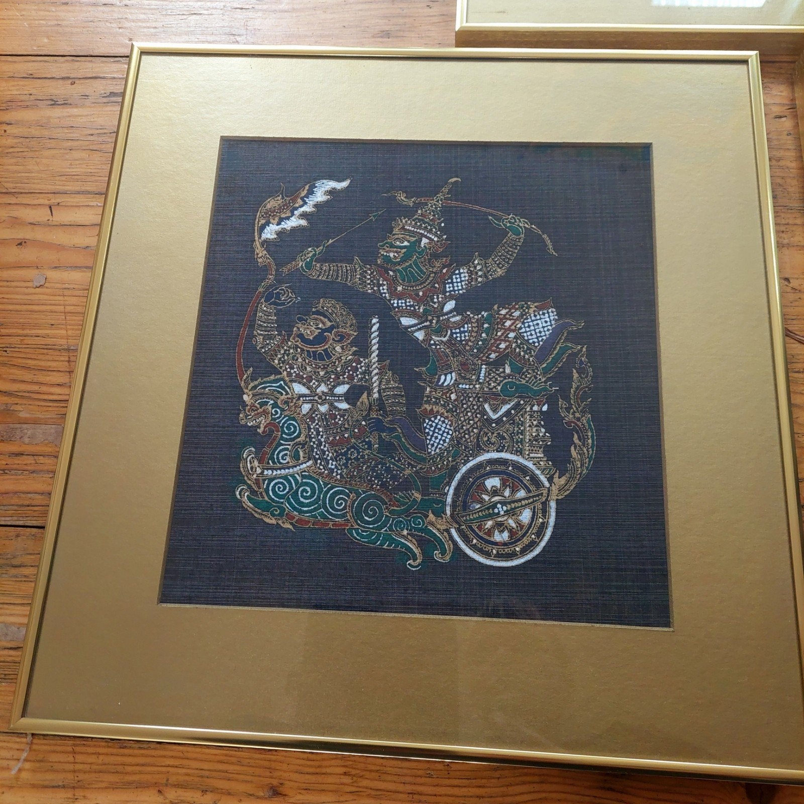 Lucky Vintage Thaise Zijdeschilderingen (Ramakien) drieluik, Ophalen, ., ., .