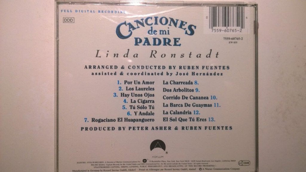 Linda Ronstadt - Canciones De Mi Padre, Cd's en Dvd's, Ophalen of Verzenden, Zo goed als nieuw