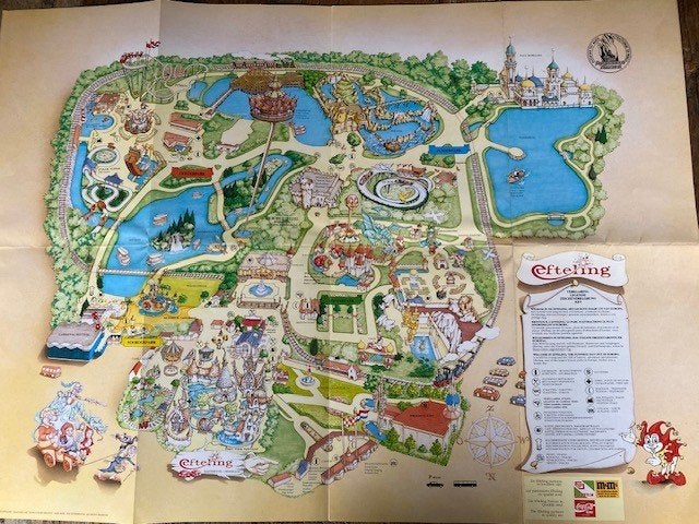 nostalgische plattegrond efteling 1993, Ophalen of Verzenden, Overige typen