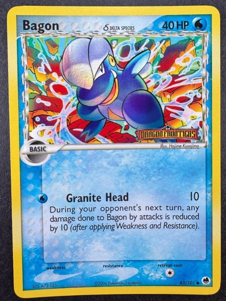 Pokemon card - bagon dragon frontiers 43/101 reverse holo, Ophalen of Verzenden, Zo goed als nieuw, Losse kaart, Foil