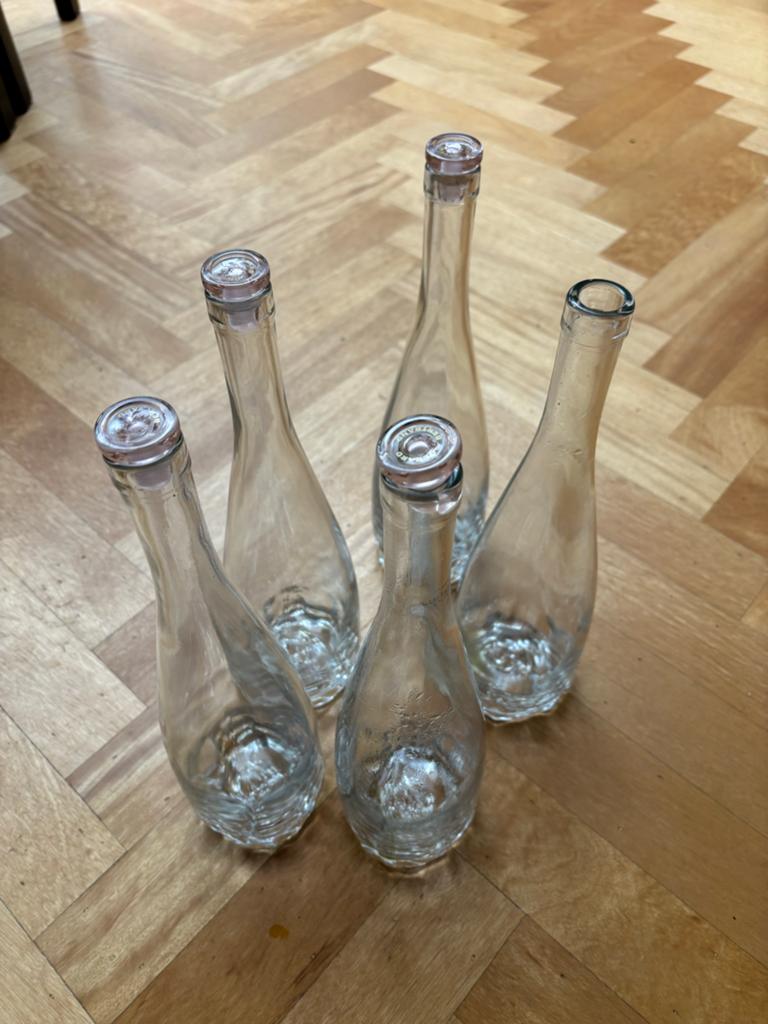 Set van 5 decoratieve glazen flessen met glazen kurk, Ophalen