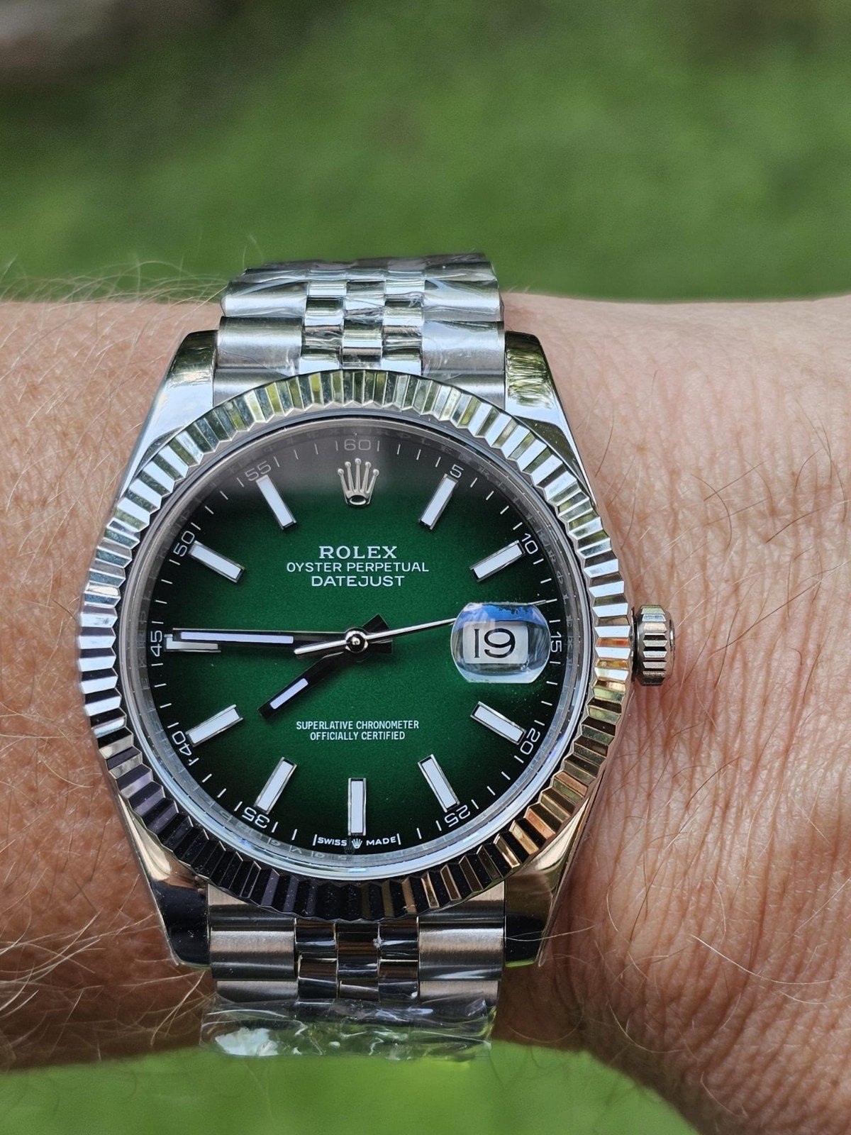 ROLEX DATEJUST 41 OMBRÉ GREEN, Ophalen of Verzenden, Staal, Rolex
