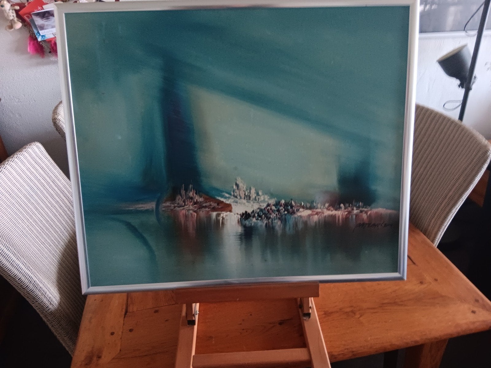 Abstract Schilderij Gesigneerd Pat Larsen, Ophalen of Verzenden