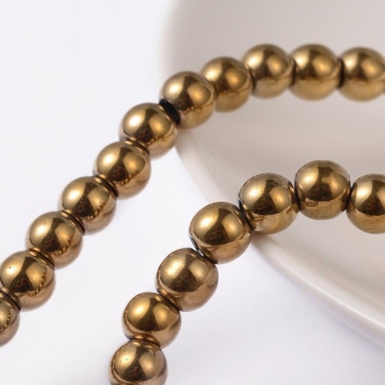 Vanaf € 3,95 Snoer goldplated hematiet 4, 6 en 8 mm., Kraal, SINO-SEAR GmbH, Feuerbachstrasse11, Potsdam, Germany, Nieuw