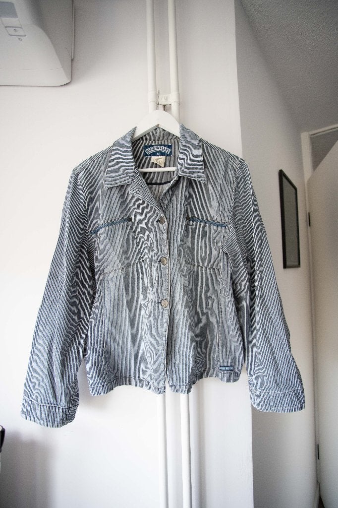 Spijkerjasje met strepen vintage Blue Willi's maat M, Maat 38/40 (M), Blauw, Ophalen of Verzenden, Vintage