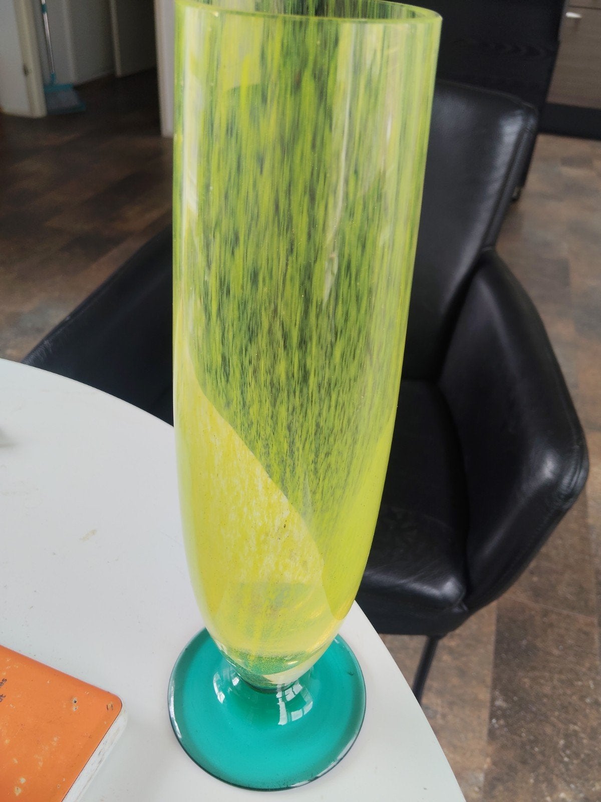 Vintage Handgeblazen Vaas Jaren '70 - Spatter Glass (30 cm, Huis en Inrichting, Ophalen