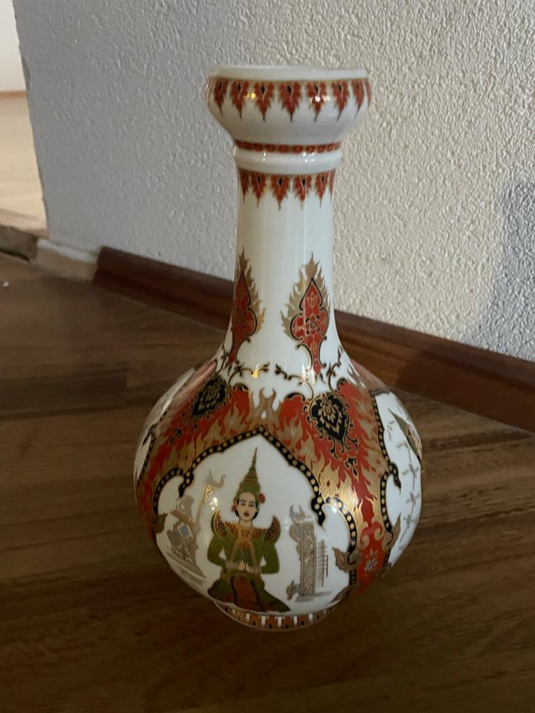Kaiser Siam porseleinen vaas en bord - Thais decor, Ophalen