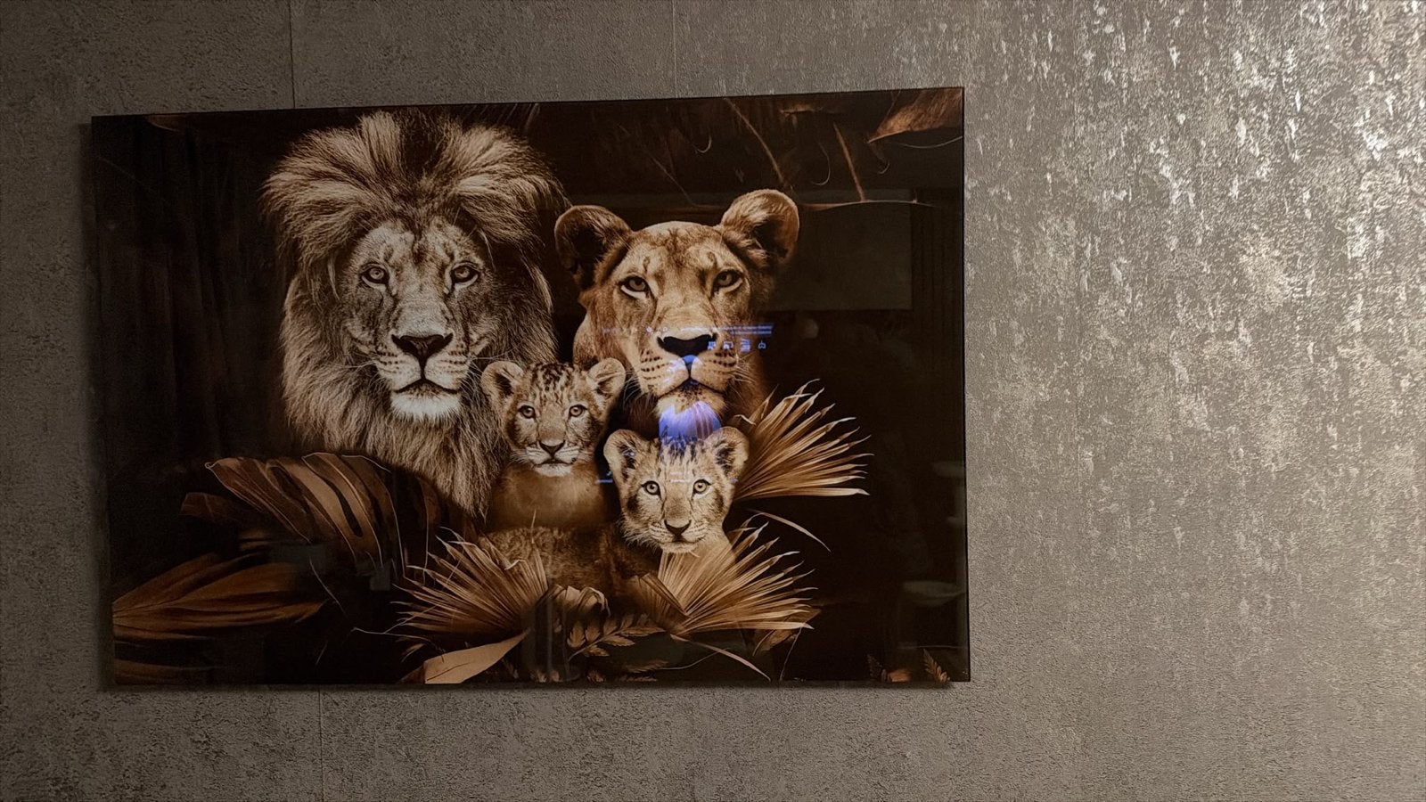 Prachtige Leeuwenfamilie Canvas - Nieuwstaat, Ophalen, Nieuw, Schilderij, 100 tot 125 cm