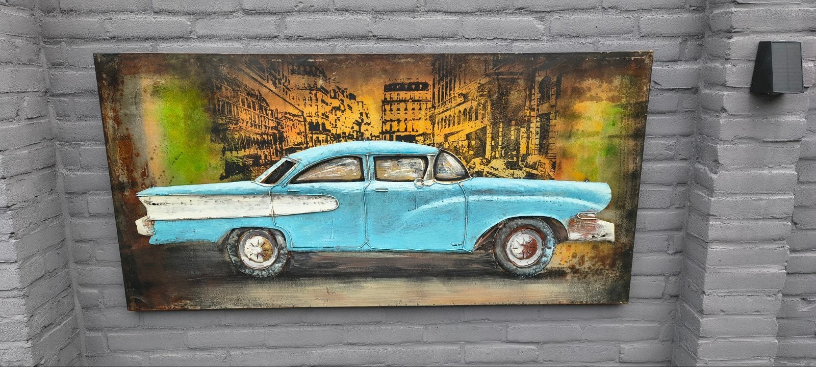 Metalen 3D schilderij – Vintage Amerikaanse auto, Ophalen