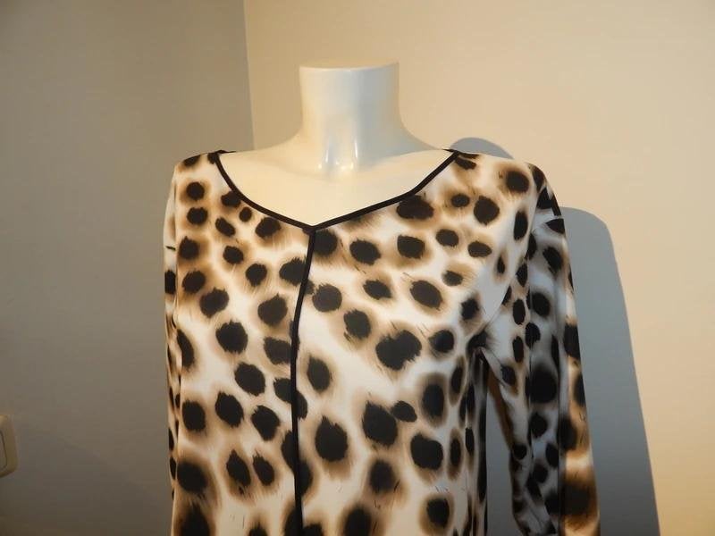 Marccain animal print jurk soepel vallende stof natuurlijk38, Maat 38/40 (M), Zo goed als nieuw, Knielengte, Marccain