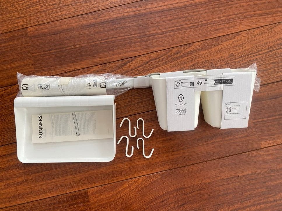 IKEA SUNNERSTA rail met containers en haken, Overige typen, IKEA, Kunststof, Nieuw