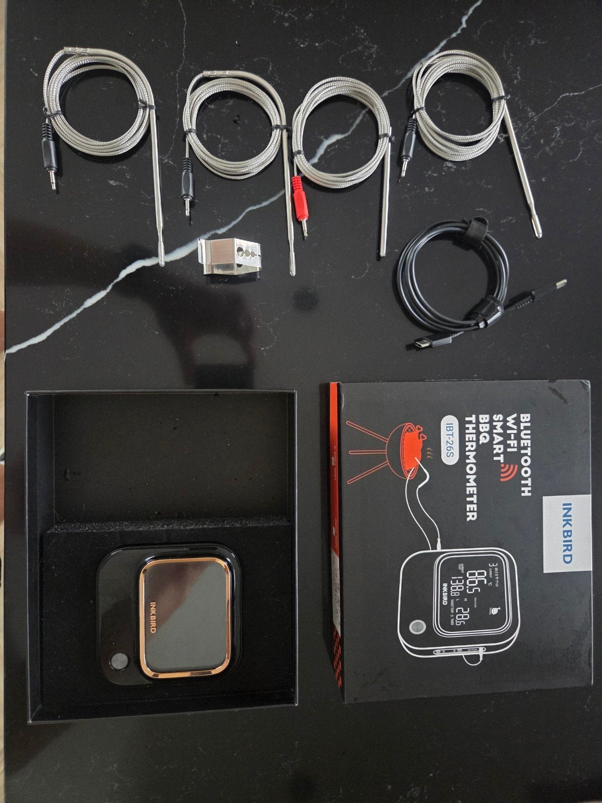 Inkbird Bluetooth/Wi-Fi Smart BBQ Thermometer IBT-26S, Ophalen of Verzenden, Zo goed als nieuw