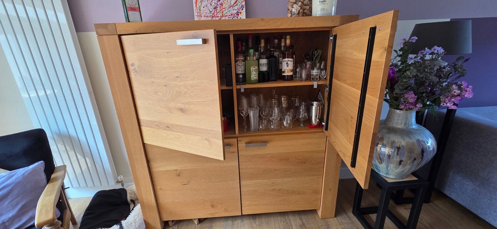 Massief eiken kast 155x155, Huis en Inrichting, Ophalen, Zo goed als nieuw