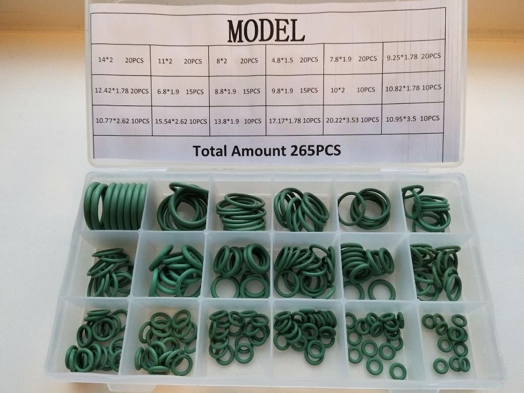 Assortiment van 265 stuks O-ringen in 18 groottes, Ophalen of Verzenden, Nieuw, Universele onderdelen