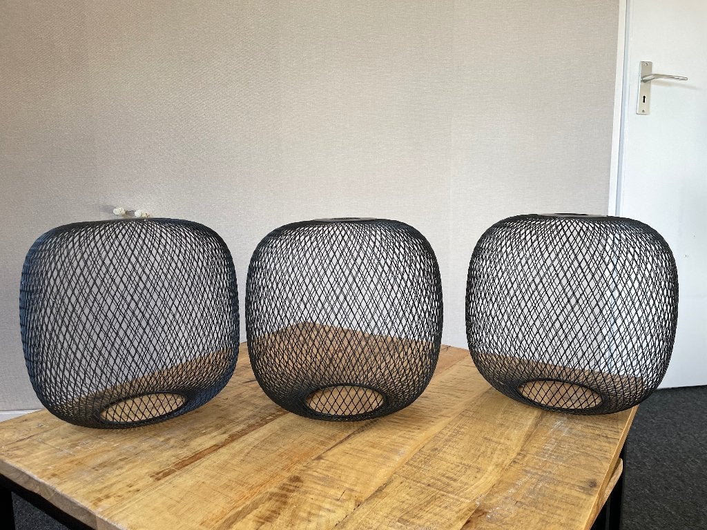 Lampenkap, Zwart, Rond, Zo goed als nieuw, 24 cm