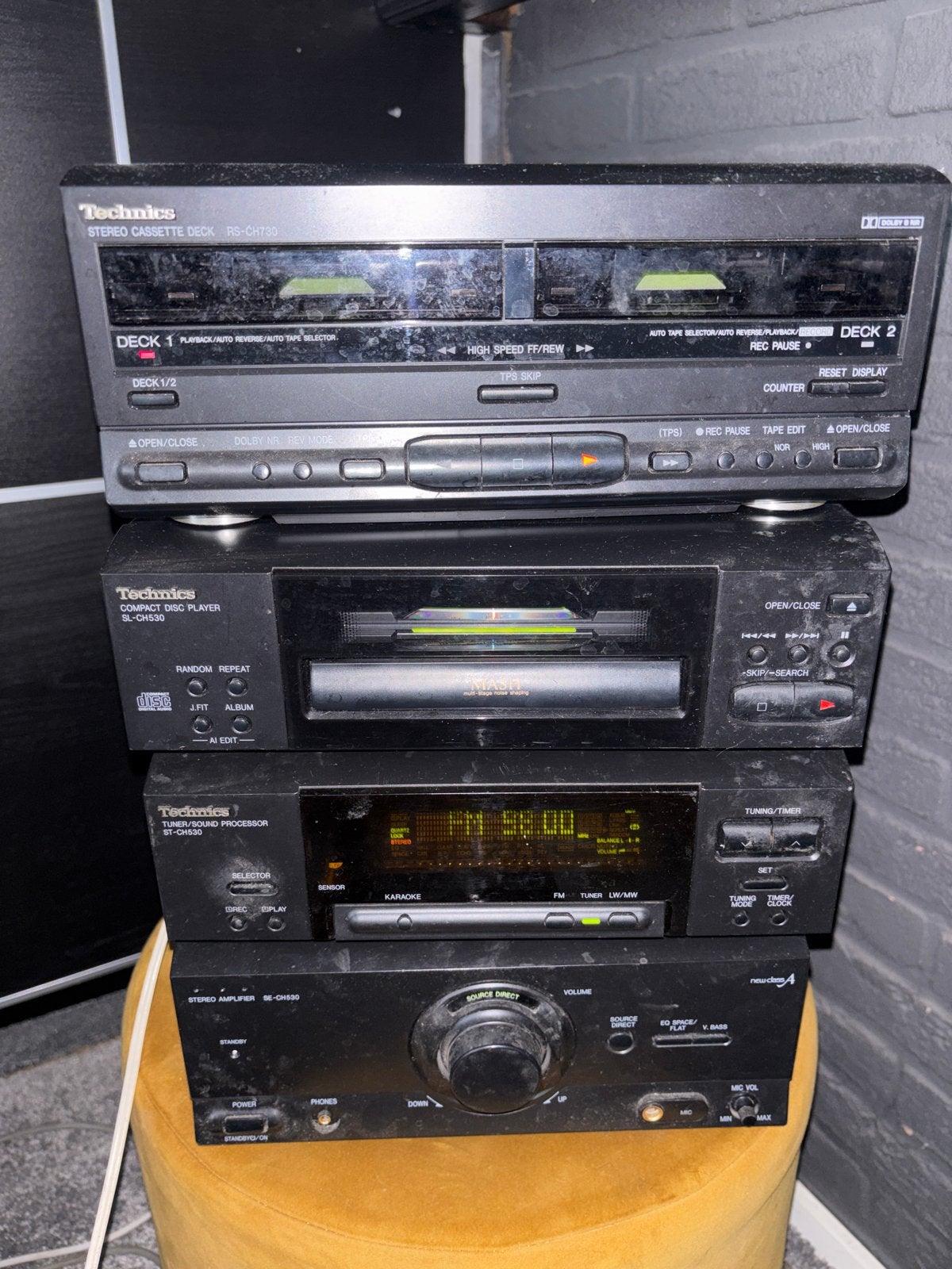 Technics Stereo Set met Cassettedeck, CD-speler, Tuner & Spe, Overige merken, Gebruikt, Cassettedeck, Losse componenten
