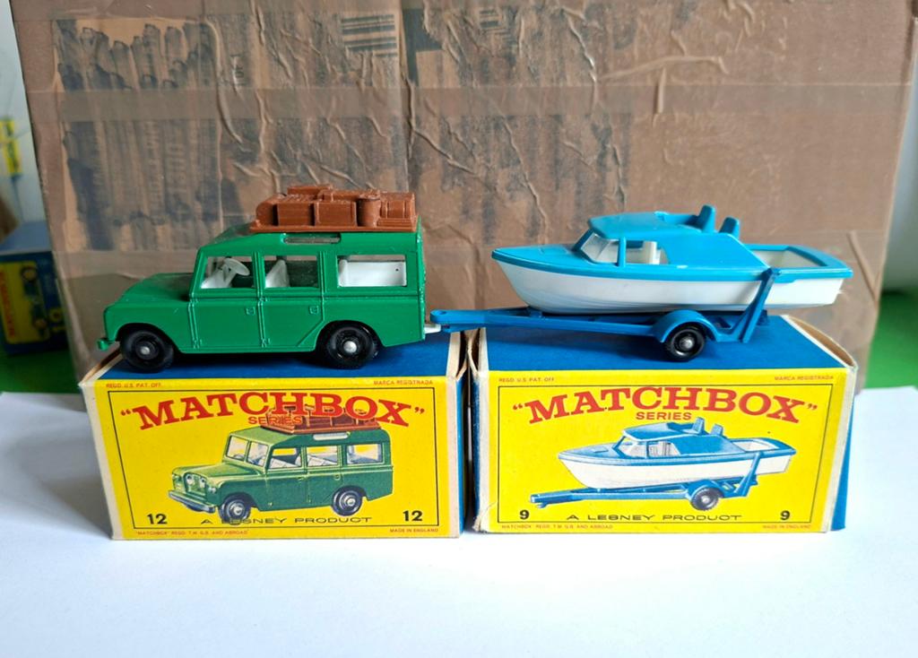 Matchbox 12 land rover  & boat, Ophalen of Verzenden, Auto, Matchbox