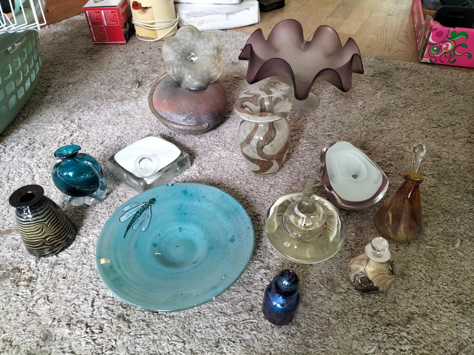 Diverse glaskunst objecten, Ophalen