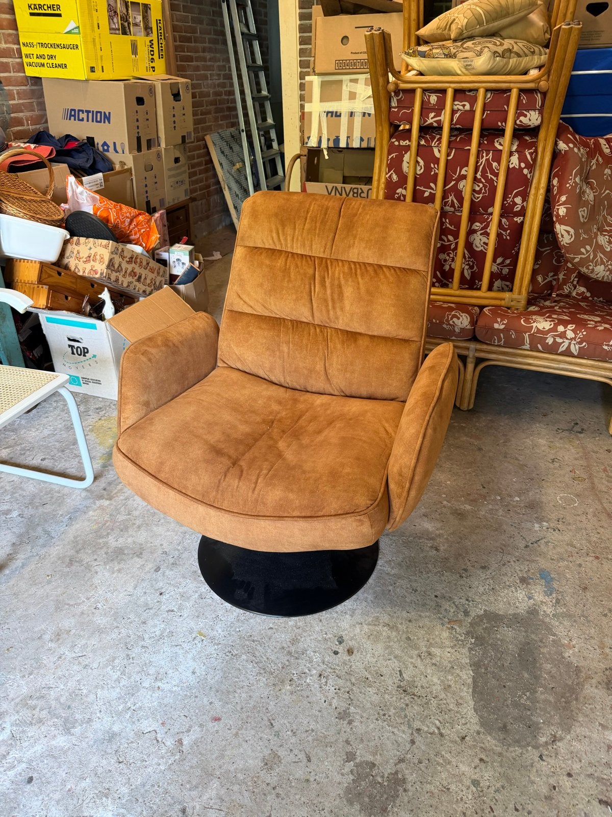 Zgan draaistoel - breedte 65cm, diepte 55cm, hoogte 47cm, Huis en Inrichting, Fauteuils, Ophalen, Minder dan 75 cm, Zo goed als nieuw
