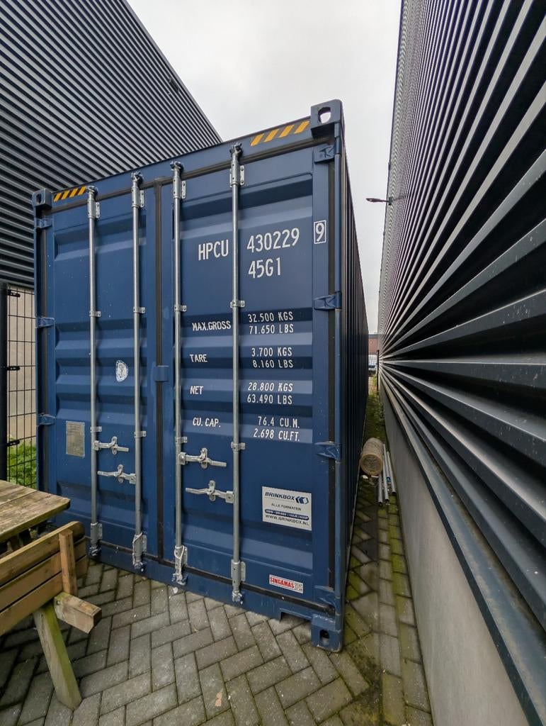 Nieuwe blauwe 40ft High Cube Zeecontainer, Ophalen