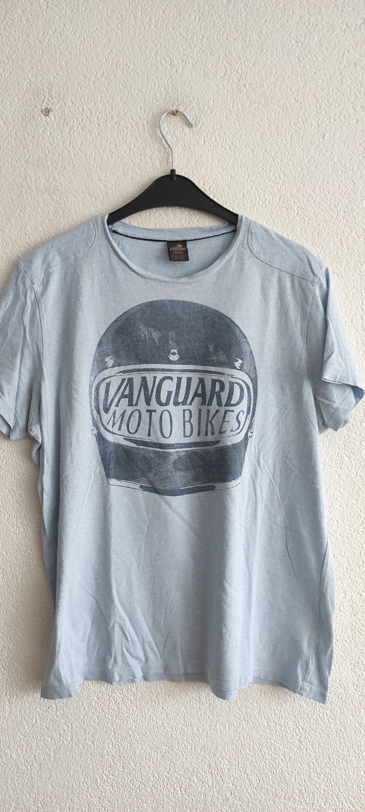 Vanguard T-shirt met 'Vanguard Moto Bikes' opdruk, Maat 52/54 (L), Blauw, Ophalen of Verzenden, Vanguard
