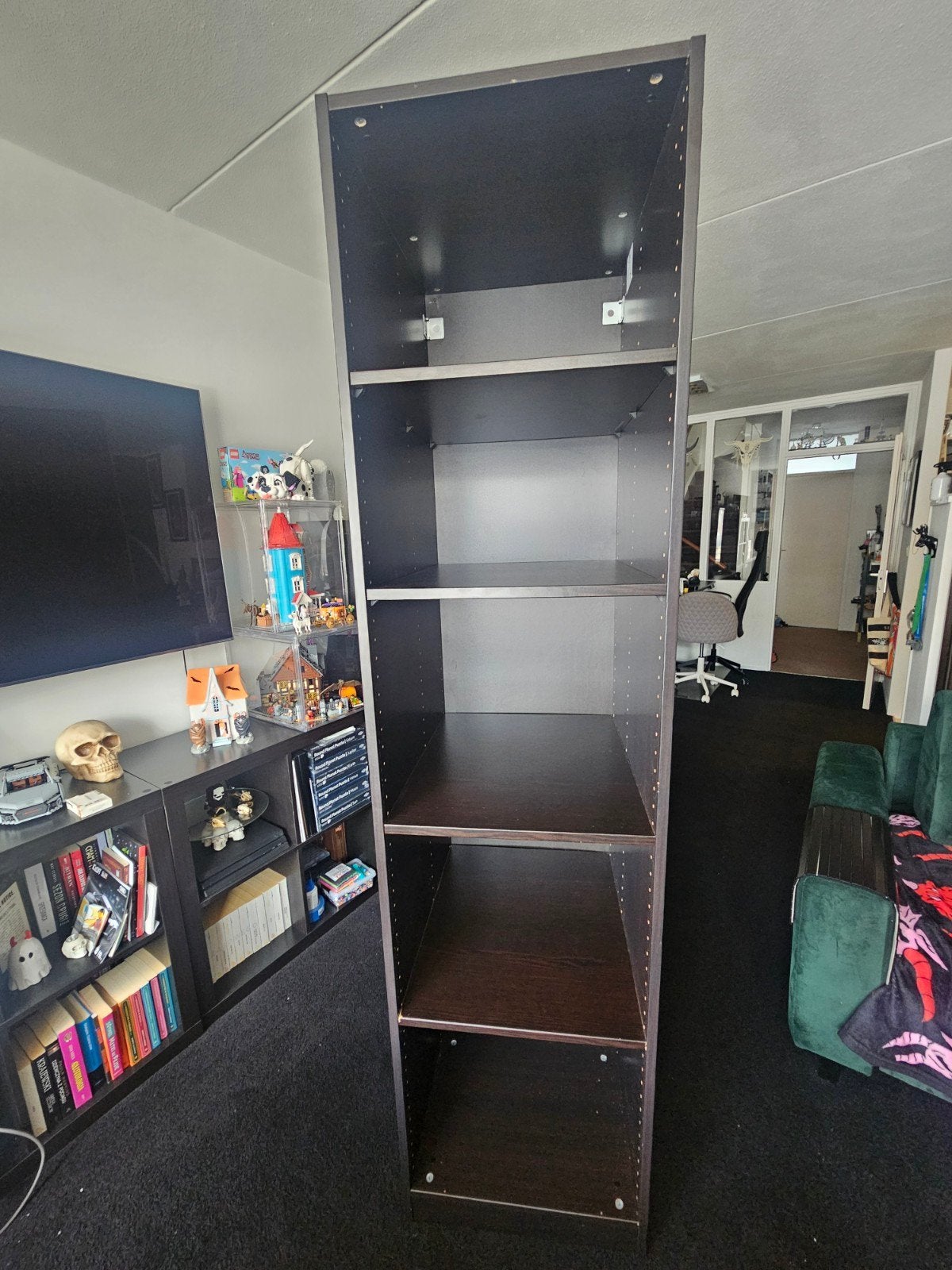 IKEA PAX kast, donkergrijs, 50x58x236 cm + 4 planken, Ophalen, Met plank(en), Minder dan 50 cm, Gebruikt