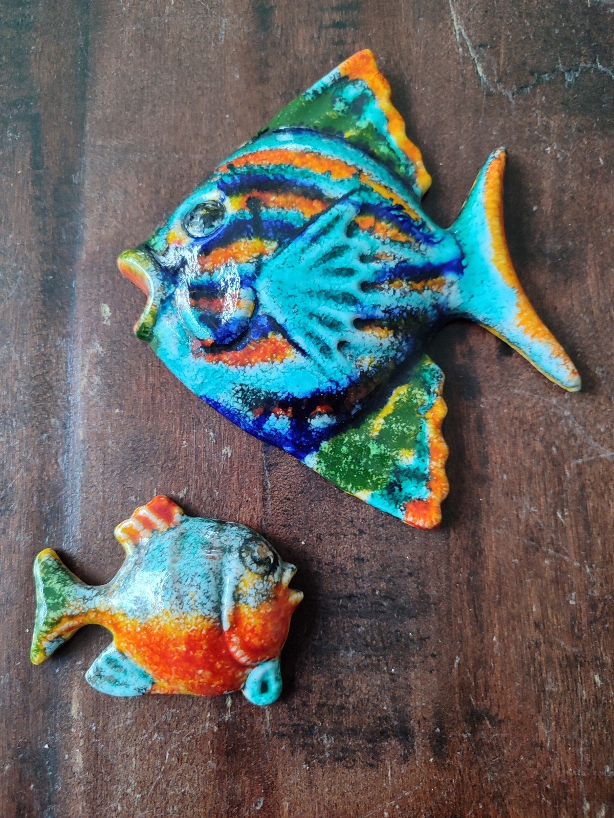 Twee keramische vissen wanddecoratie - Made in Italy, Ophalen of Verzenden