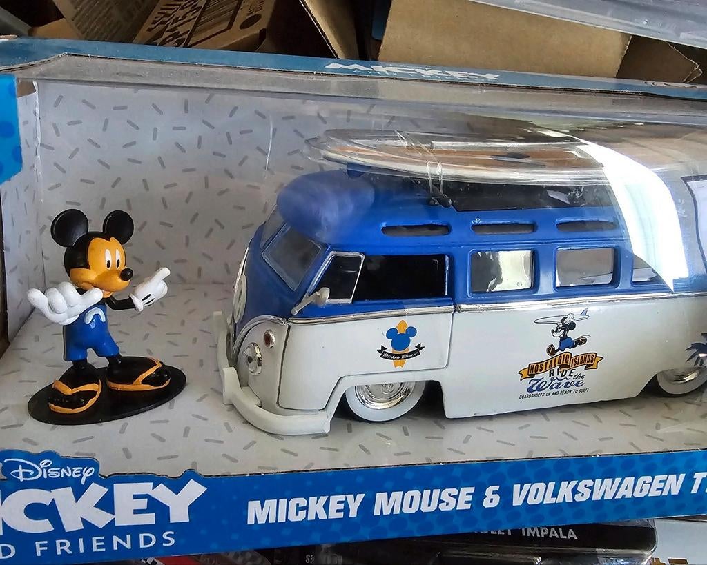 Mickey Mouse & Volkswagen T1 Bus - Disney Modelauto, Hobby en Vrije tijd, Modelauto's | 1:24, Overige merken, Auto, Jada Toys