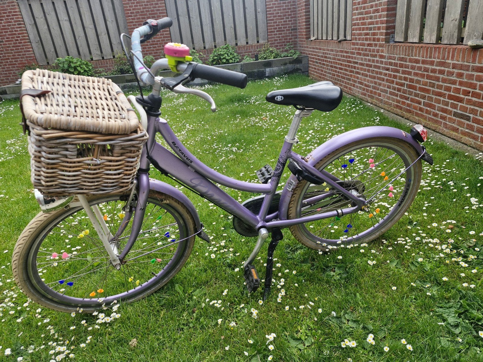 Batavus kinderfiets 24 inch met mandje, Fietsen en Brommers, Ophalen, Terugtraprem, Batavus, Gebruikt