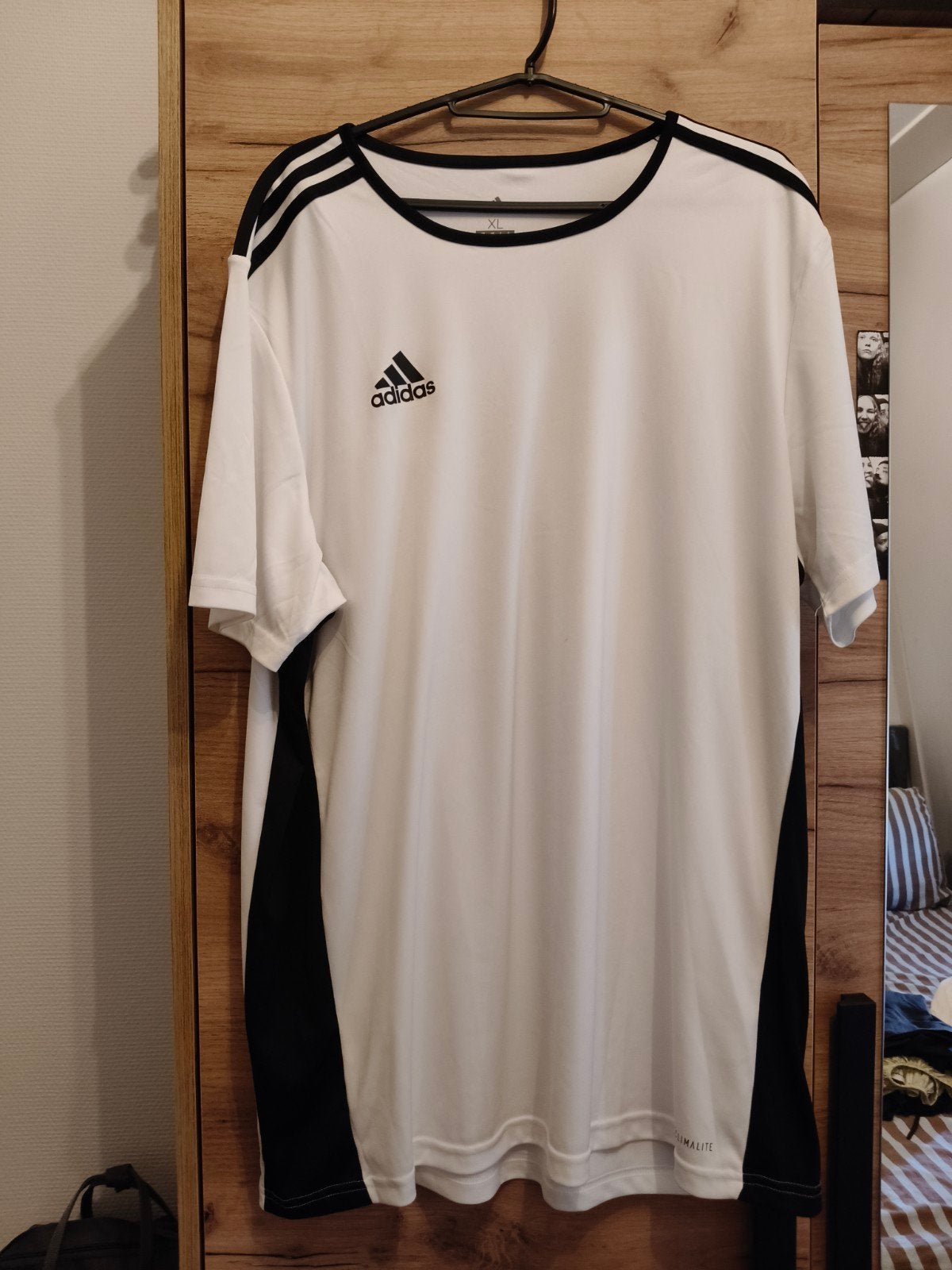 Adidas Climalite Sport T-shirt Wit Zwart XL, Fitness, Wit, Maat 56/58 (XL), Ophalen of Verzenden