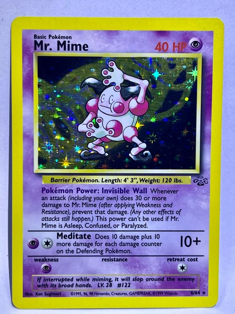 Mr. Mime Holo Foil Pokémon Kaart 6/64 Jungle Set, Hobby en Vrije tijd, Verzamelkaartspellen | Pokémon, Ophalen of Verzenden, Gebruikt