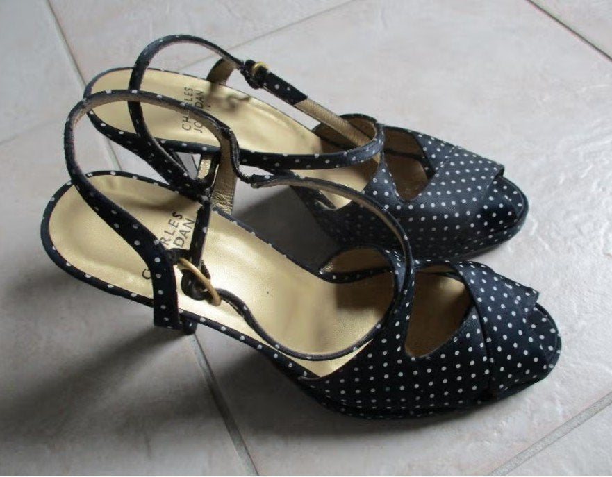 CHARLES JOURDAN LEREN ZOMERPUMPS maat 39/40, Kleding | Dames, Pumps, CHARLES JOURDAN, Zo goed als nieuw, Verzenden