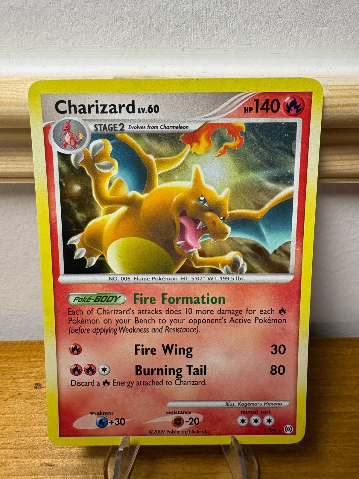 Charizard Lv.60 Pokémon Kaart - 2009 Platinum Base Set, Ophalen of Verzenden, Zo goed als nieuw, Losse kaart