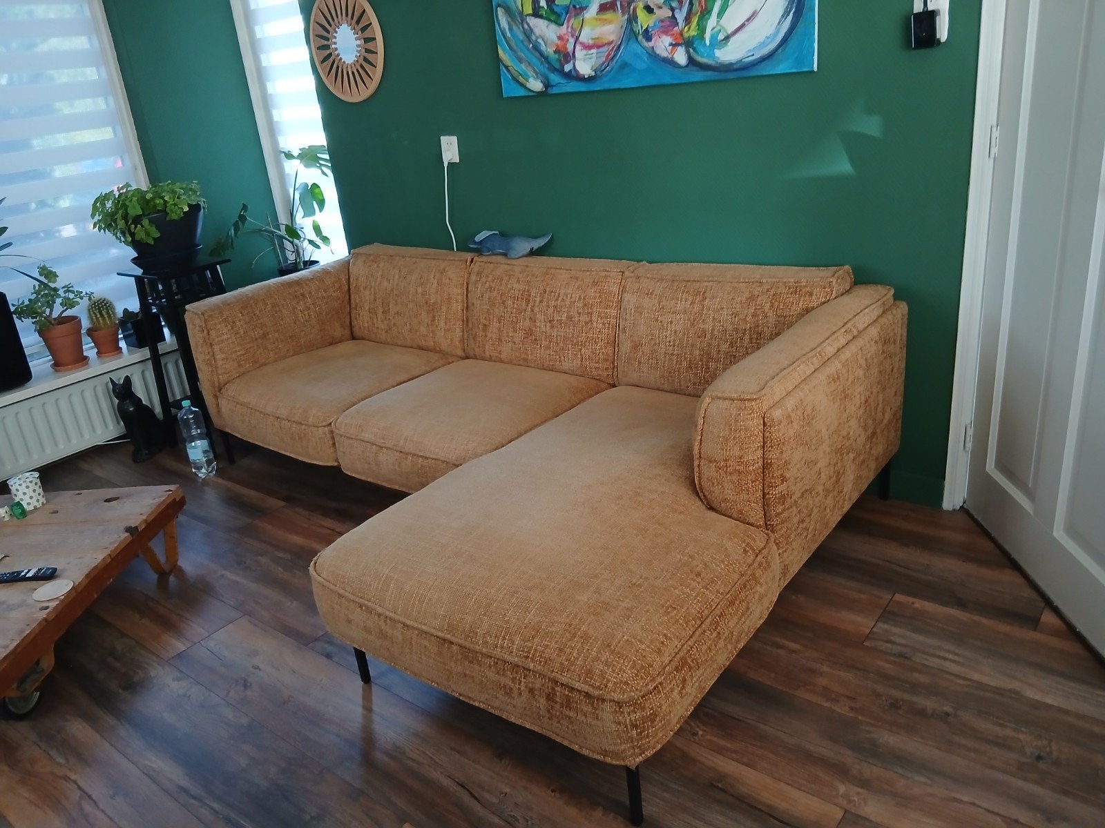 ** hoekbank te koop **, Huis en Inrichting, Ophalen, Gebruikt, Vierpersoons of meer