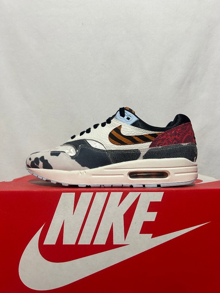 BIJNA NIEUW! Maat 43 - Nike Air Max 1 Tiger Great Indoors, Overige kleuren, Verzenden, Nike, Nike