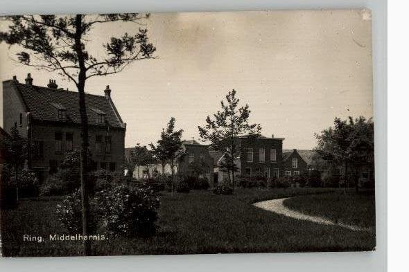 Middelharnis Ring Newo FOTOKAART st 1942, Verzamelen, Ansichtkaarten | Nederland, Ophalen of Verzenden, 1920 tot 1940, Gelopen