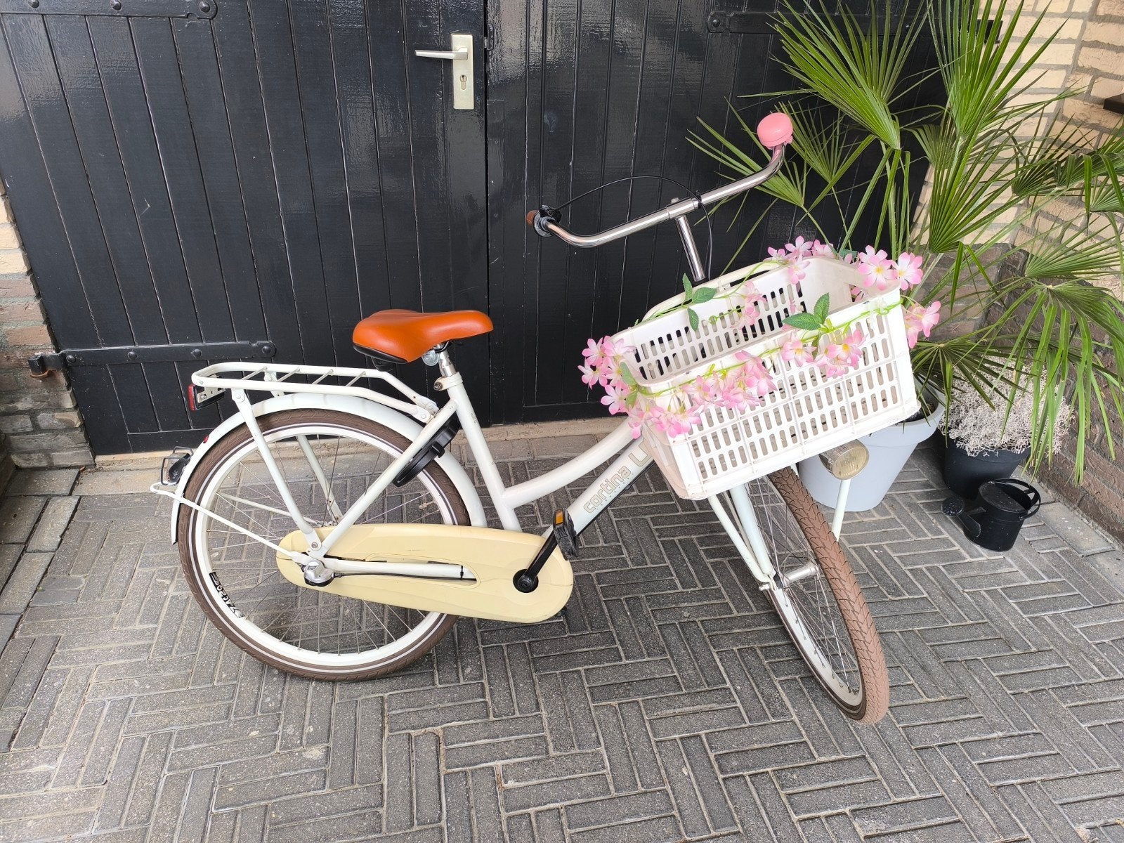 Cortina meisjesfiets 24 inch - Wit met mand, Terugtraprem, Versnellingen, Ophalen of Verzenden, Cortina